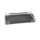 Contemporary Black Glass Serving Tray Set