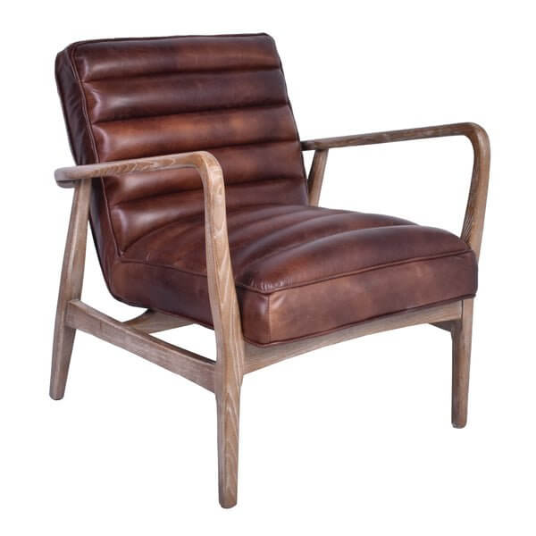 Copen Distressed Brown Leather Armchair