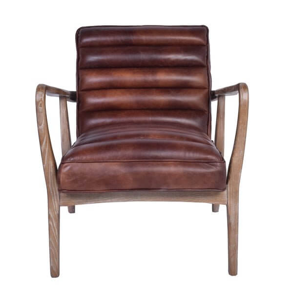 Copen Distressed Brown Leather Armchair