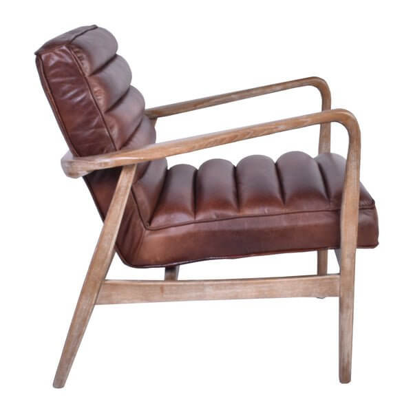 Copen Distressed Brown Leather Armchair