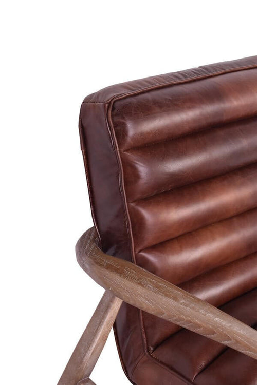 Copen Distressed Brown Leather Armchair