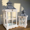 Countryside Rustic Wood Lantern Set of 2