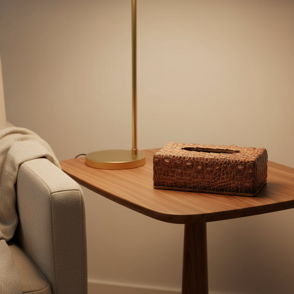 Crocodile Textured Rectangle Tissue Box Cover