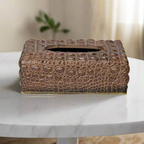 Crocodile Textured Rectangle Tissue Box Cover
