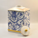 Blue White Ginger Jar | Ceramic Gold Accent Decor