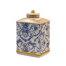Blue White Ginger Jar | Ceramic Gold Accent Decor