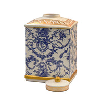 Blue White Ginger Jar | Ceramic Gold Accent Decor