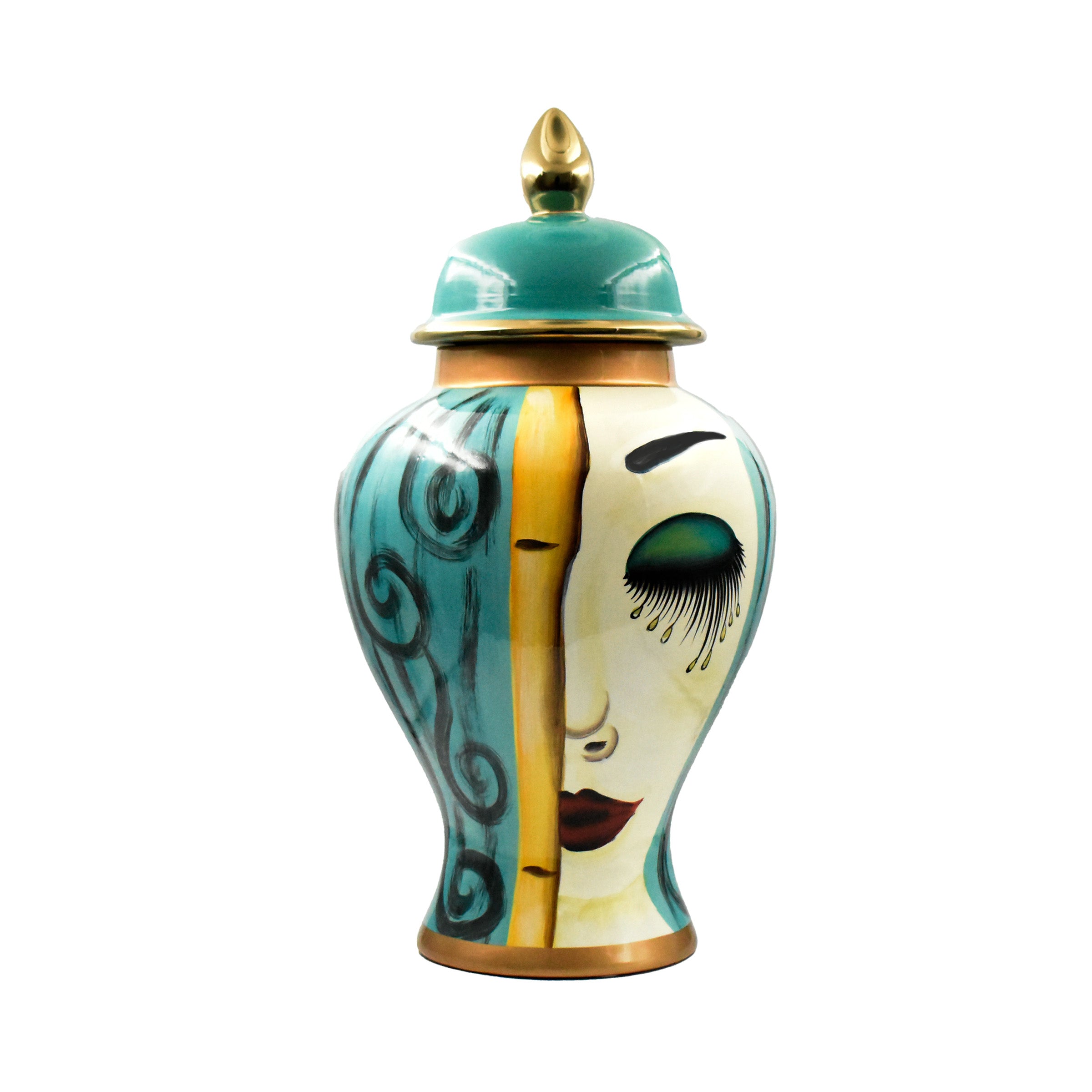 Isabella Art Deco Ceramic Jar | Luxury Statement Piece