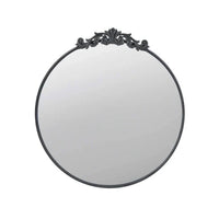 Dia Baroque Black Round Wall Mirror 98cm