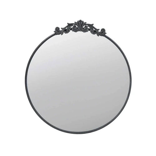 Dia Baroque Black Round Wall Mirror 98cm