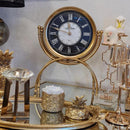 Dubois Gold Metal Standing Desk Clock