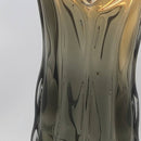 Elegant Smoke & Amber Art Glass Vase