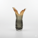 Elegant Smoke & Amber Art Glass Vase