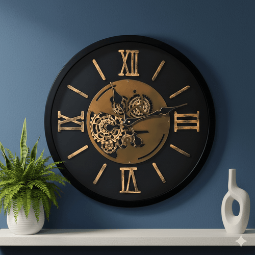 Eli Industrial Gear Wall Clock 58cm