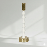 Elsa Glossy White Aluminium Candle Holder