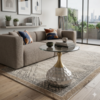 Elysian Smoked Glass & Hammered Side Table