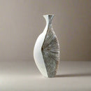 Erika Tall Natural White & Brown Vase