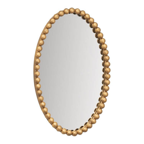 Esme Gold Leaf Oval Wall Mirror 76cm