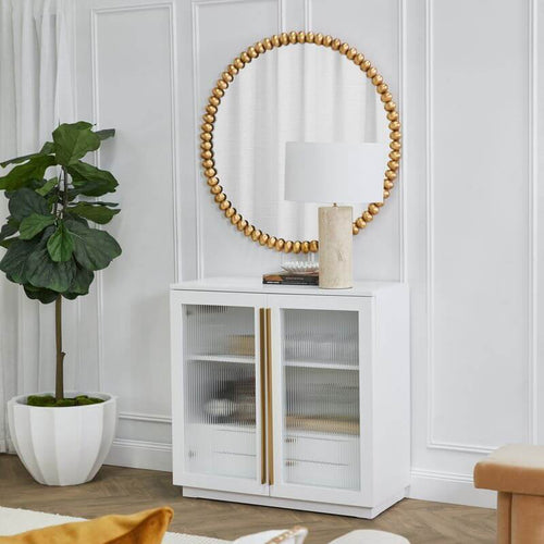Esme Gold Leaf Round Wall Mirror 105cm