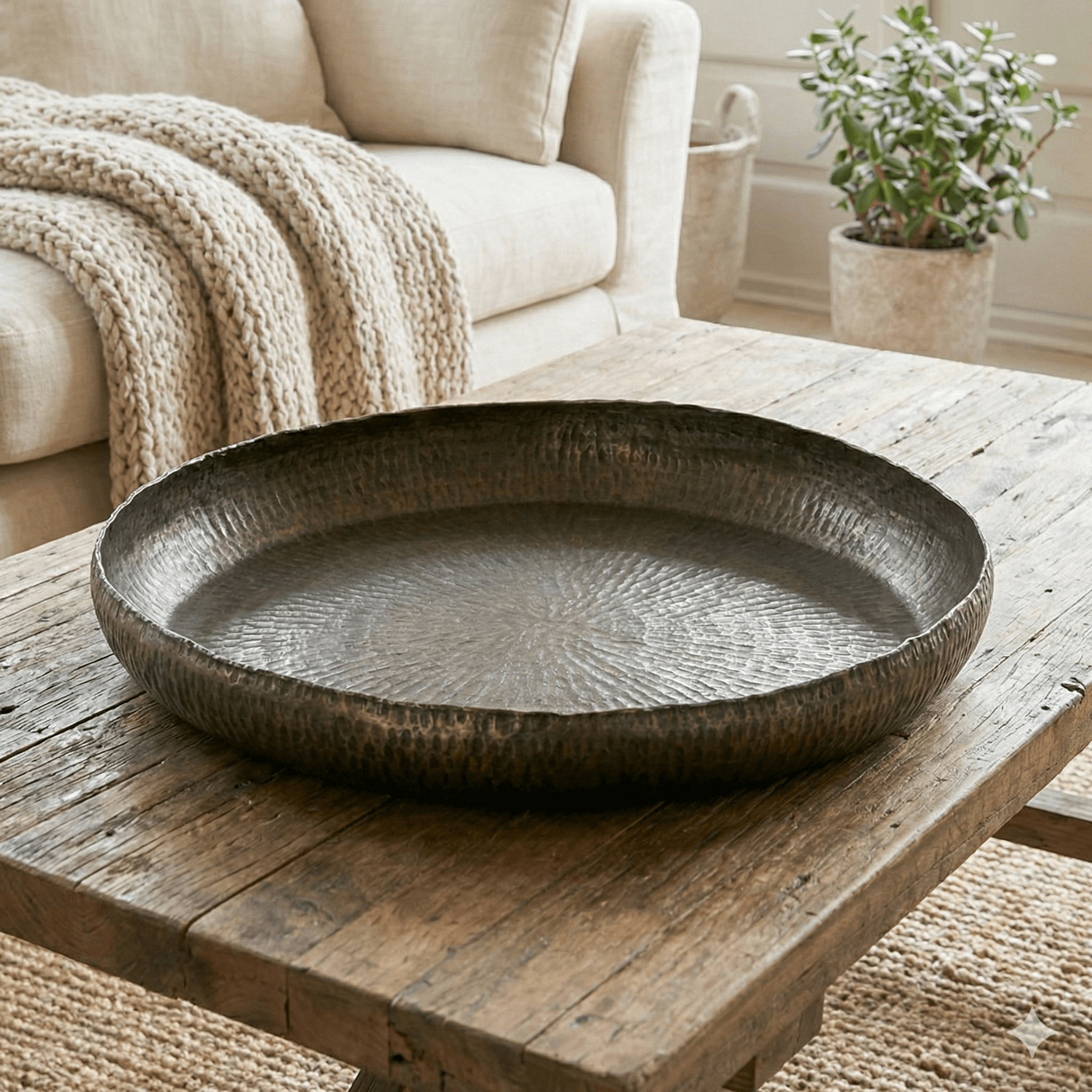 Felix Bronze Hammered Aluminium Tray