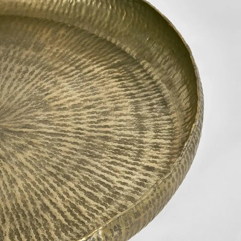 Felix Hammered Antique Gold Round Tray