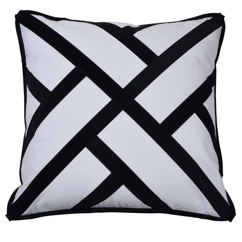 Fremantle Black Trellis Cushion Cover 55cm