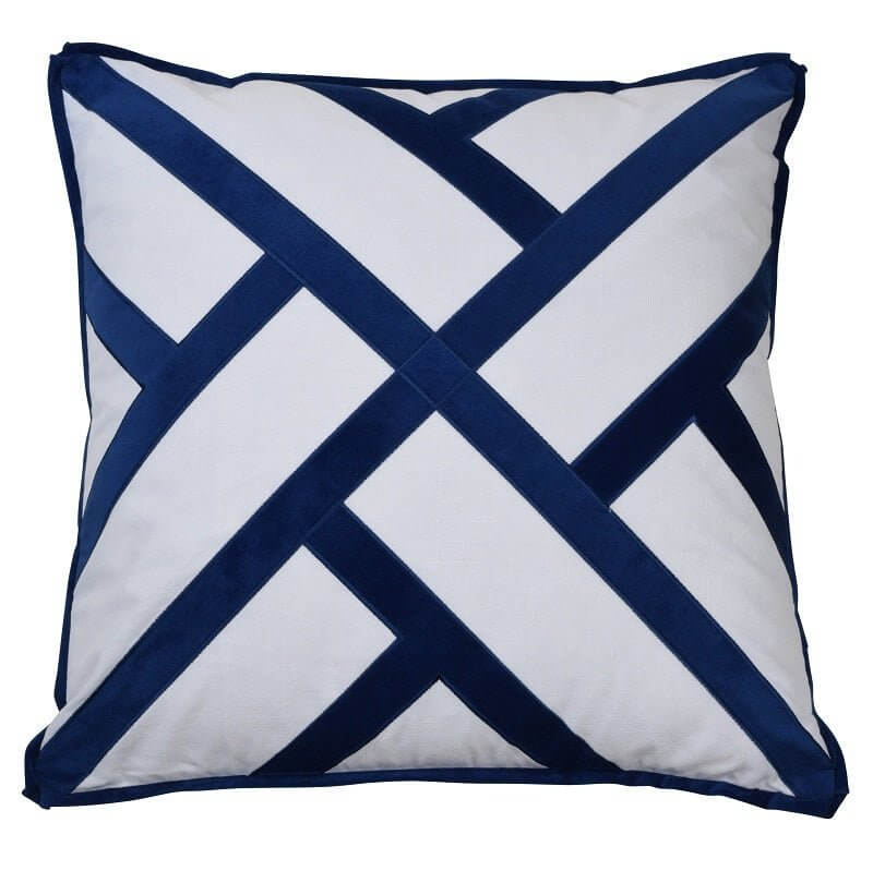 Fremantle Navy Trellis Cushion Cover 55cm