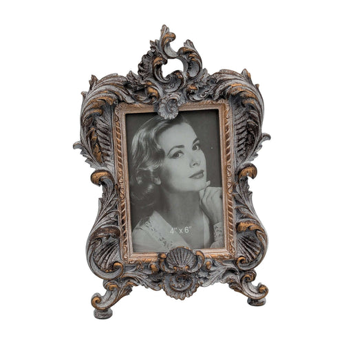 French Baroque Distressed Grey Picture Frame