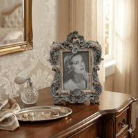 French Baroque Distressed Grey Picture Frame
