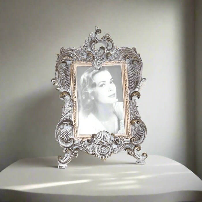 French Baroque Distressed Grey Picture Frame