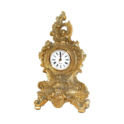 French Country Gold White Table Clock 25cm
