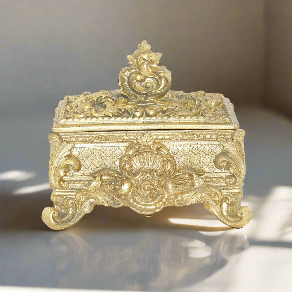 French Jewellery Box Rustic Gold Jewellery Box 24cm