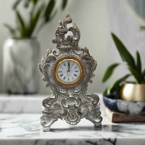 French Vintage Baroque Style Table Clock