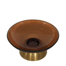 Gable Glass Footed Bowl Small Brown Glass/Brass