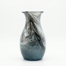 Oceanic Teal Marbled Ceramic Flared Vase