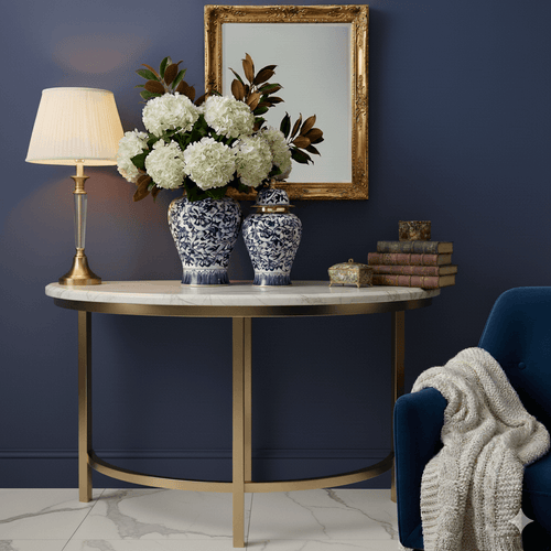 Imperial Navy Gold Floral Ginger Jar Set