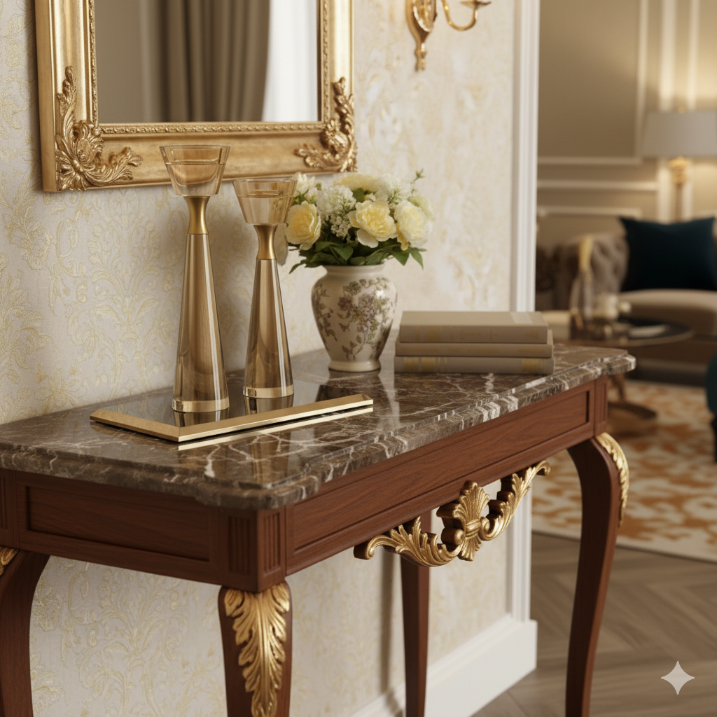 Luxury Crystal and Bronze Candle Holder Set