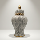 Art Deco Black White Gold Statement Jar Large