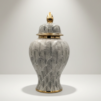 Art Deco Black White Gold Statement Jar Large