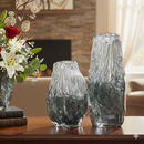 Artisan Hand Blown Smoked Glass Vase Set