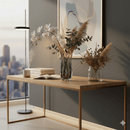 Elegant Smoke & Amber Art Glass Vase