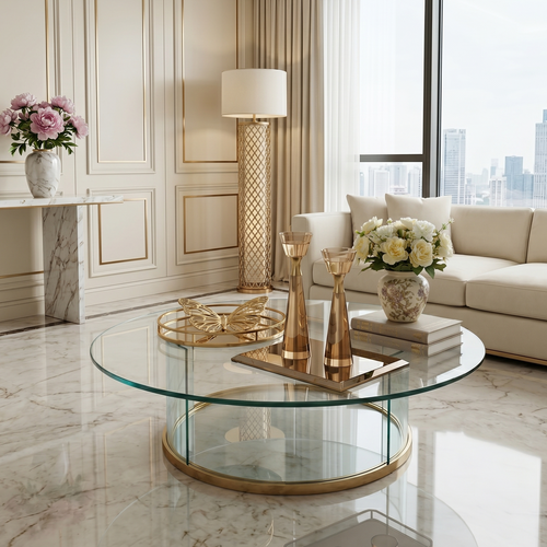 Refined Crystal & Bronze Candle Holder Set