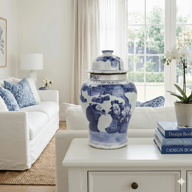 Chinese Blue White Porcelain Ginger Jar