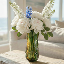 Art Nouveau Green and Amber Glass Vase