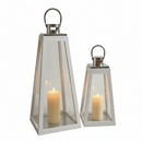 White Pyramid Indoor Outdoor Lantern Set