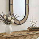 French Country Metal Wood Wall Mirror