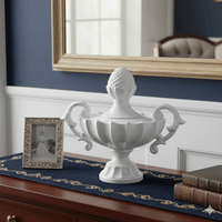Decorative Lidded Urn Nera White Gloss