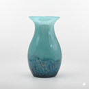 29cm Hand Blown Blue Green Art Vase