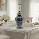 Regal Navy Gold Ceramic Temple Jar