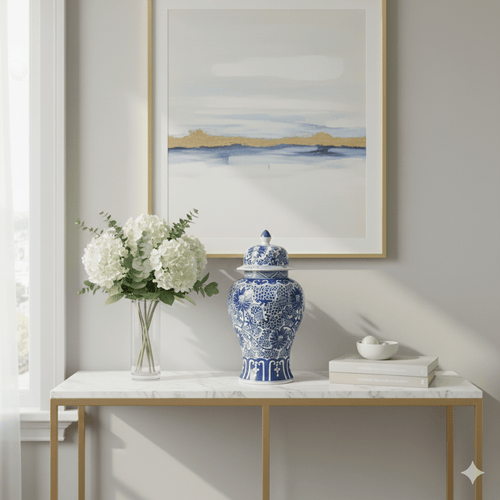 Genuine Antique Blue White Chinoiserie Jar